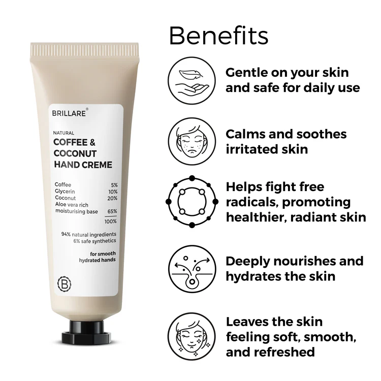 Coffee & Coconut Hand Creme for Energized & Moisturised Skin - Image 3