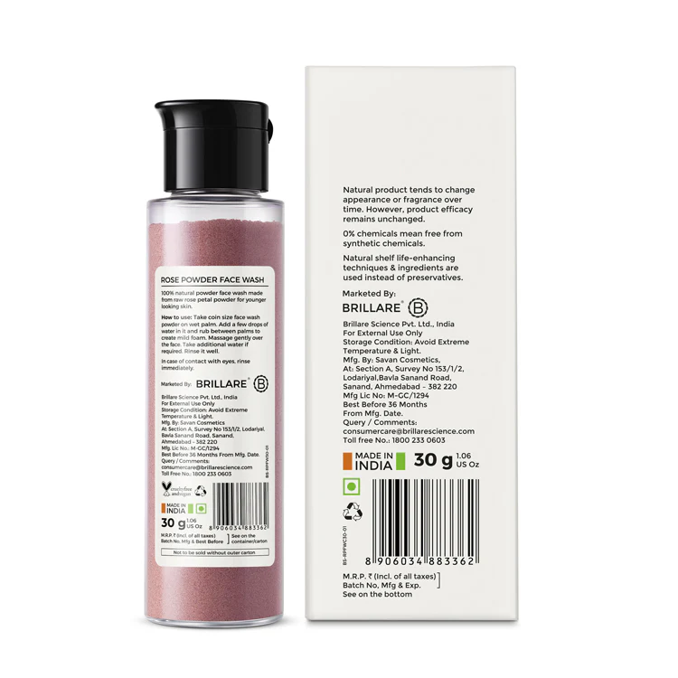 Rose Powder Face Wash For Youthful Skin 30g - Image 10