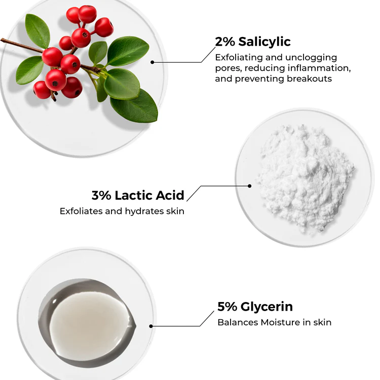 2% Salicylic and 3% Lactic Acid Face Wash for acne prone skin - Image 4